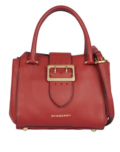 Small Buckle Tote, &pound;220, Handbags, Red, Leather, Front view